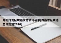 湖南打击区块链支付公司名单[湖南省区块链总体规划2020]
